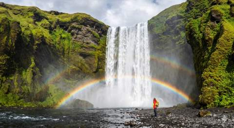 Пляж Рейнисфьяра (Reynisfjara), Водопад Скогафосс (Skógafoss), Водопад Сельяландсфосс (Seljalandsfoss)