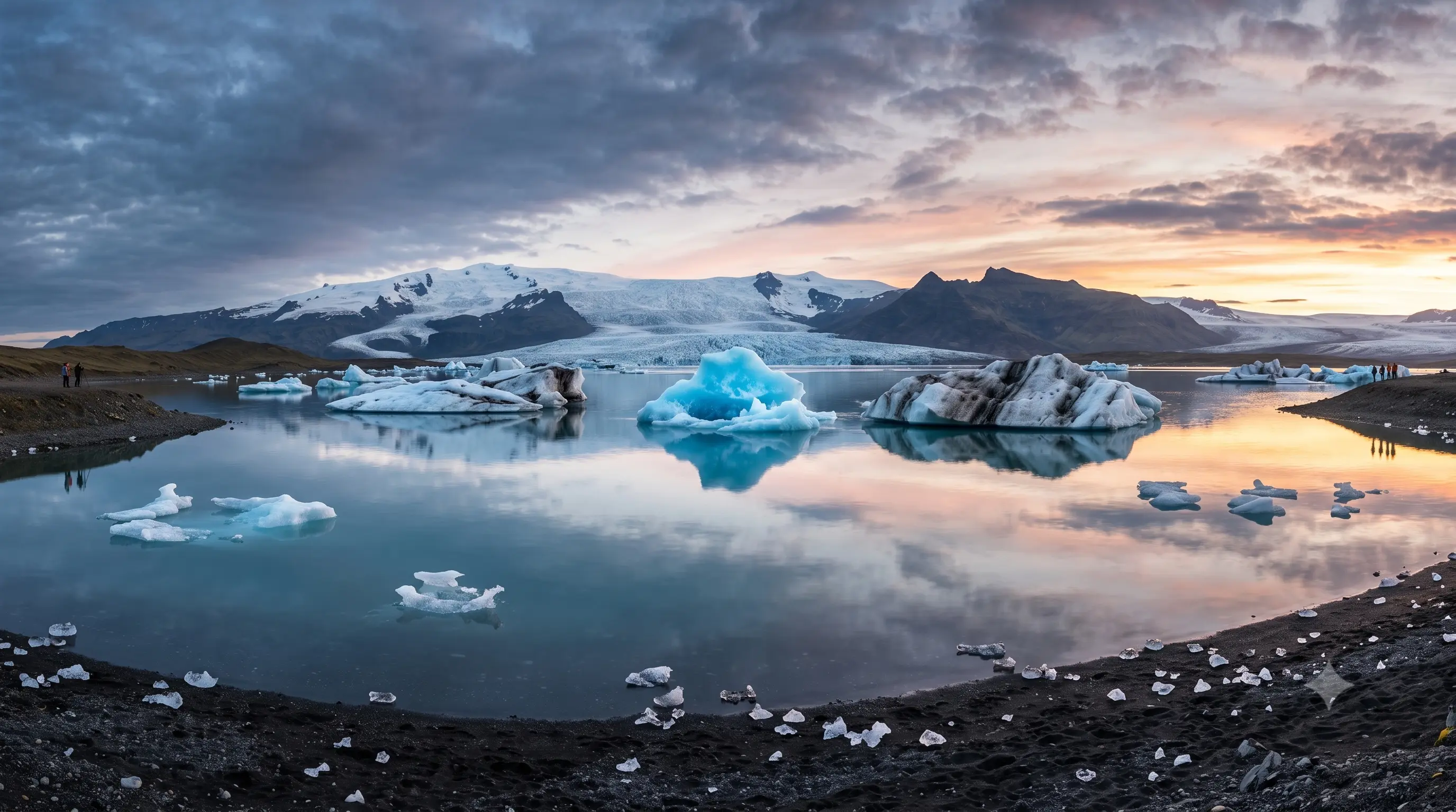Ледниковая лагуна Йёкюльсаурлоун (Jökulsárlón), Бриллиантовый пляж (Diamond Beach)