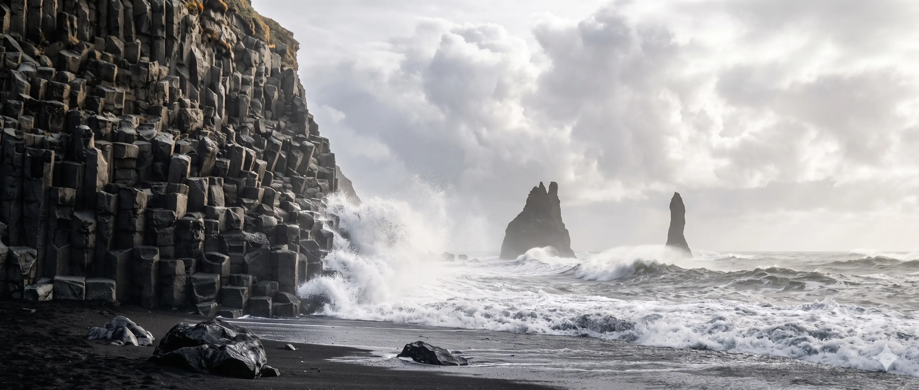 Пляж Рейнисфьяра (Reynisfjara), Водопад Скогафосс (Skógafoss), Водопад Сельяландсфосс (Seljalandsfoss)